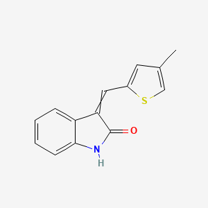 molecular formula C14H11NOS B8514661 3-[(4-Methylthiophen-2-yl)methylidene]-1,3-dihydro-2H-indol-2-one CAS No. 186610-92-4