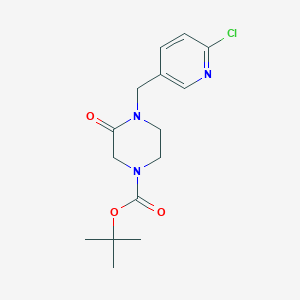 molecular formula C15H20ClN3O3 B8514700 tert-butyl 4-[(6-chloropyridin-3-yl)methyl]-3-oxopiperazine-1-carboxylate 