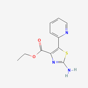 molecular formula C11H11N3O2S B8514714 Ethyl 2-amino-5-(2-pyridyl)-4-thiazolecarboxylate 