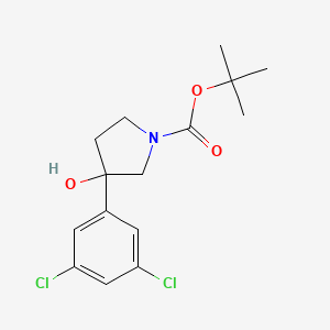 molecular formula C15H19Cl2NO3 B8514899 Tert-butyl 3-(3,5-dichlorophenyl)-3-hydroxypyrrolidin-1-carboxylate 