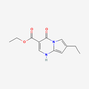 molecular formula C12H14N2O3 B8514997 Ethyl 7-ethyl-4-oxo-1,4-dihydropyrrolo[1,2-a]pyrimidine-3-carboxylate 
