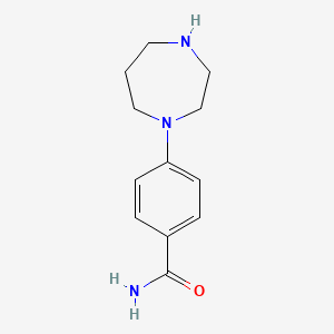 molecular formula C12H17N3O B8515075 4-(Homopiperazin-1-yl)benzamide 