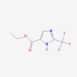 molecular formula C7H7F3N2O2 B8515151 ethyl 2-(trifluoromethyl)-1H-imidazole-5-carboxylate 