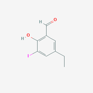 molecular formula C9H9IO2 B8515199 5-Ethyl-2-hydroxy-3-iodo-benzaldehyde 
