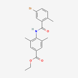 molecular formula C19H20BrNO3 B8515260 ethyl 4-[(5-bromo-2-methylbenzoyl)amino]-3,5-dimethylbenzoate 