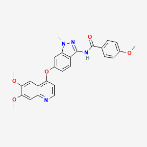 molecular formula C27H24N4O5 B8515282 N-[6-(6,7-dimethoxyquinolin-4-yl)oxy-1-methylindazol-3-yl]-4-methoxybenzamide 