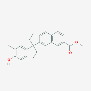 molecular formula C24H26O3 B8515338 methyl 7-[3-(4-hydroxy-3-methylphenyl)pentan-3-yl]naphthalene-2-carboxylate 