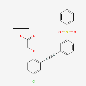 Tert-butyl(4-chloro-2-{[2-methyl-5-(phenylsulfonyl)phenyl]ethynyl}phenoxy)acetate