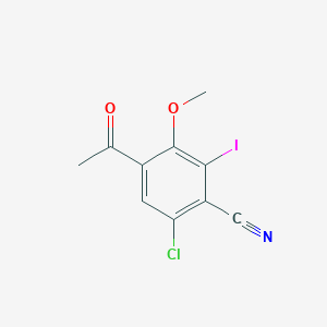 molecular formula C10H7ClINO2 B8515548 4-Acetyl-6-chloro-2-iodo-3-methoxybenzonitrile 