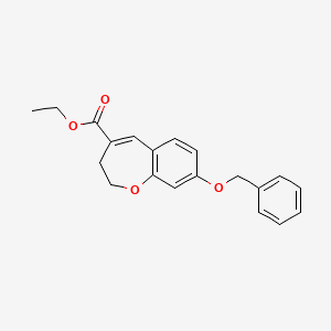 molecular formula C20H20O4 B8515913 ethyl 8-phenylmethoxy-2,3-dihydro-1-benzoxepine-4-carboxylate 