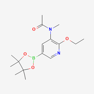 molecular formula C16H25BN2O4 B8515919 N-[2-ethoxy-5-(4,4,5,5-tetramethyl-1,3,2-dioxaborolan-2-yl)pyridin-3-yl]-N-methylacetamide CAS No. 1257553-91-5