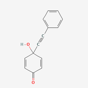 molecular formula C14H10O2 B8515931 2,5-Cyclohexadien-1-one, 4-hydroxy-4-(phenylethynyl)- CAS No. 120552-88-7