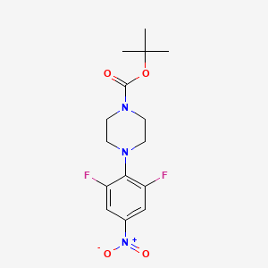 molecular formula C15H19F2N3O4 B8515954 4-(2,6-Difluoro-4-nitro-phenyl)-piperazine-1-carboxylic acid tert-butyl ester 