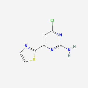 molecular formula C7H5ClN4S B8515955 4-Chloro-6-(2-thiazolyl)pyrimidine-2-amine 