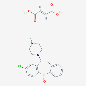 molecular formula C19H21ClN2OS.C4H4O4 B008516 8-Chloro-10-(4-methylpiperazino)-10,11-dihydrodibenzo(b,f)thiepin 5-oxide maleate CAS No. 19939-38-9
