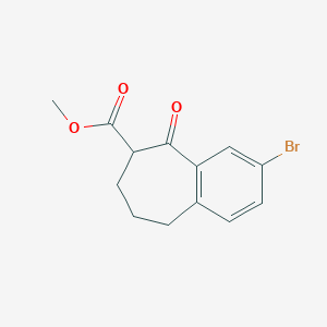 molecular formula C13H13BrO3 B8516067 methyl 3-bromo-5-oxo-6,7,8,9-tetrahydro-5H-benzo[7]annulene-6-carboxylate 