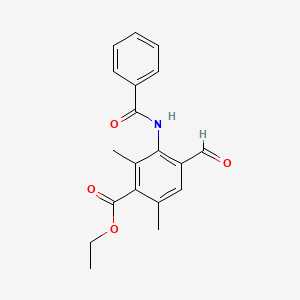 molecular formula C19H19NO4 B8516271 Ethyl 3-benzamido-4-formyl-2,6-dimethylbenzoate CAS No. 96834-15-0