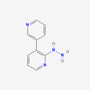 molecular formula C10H10N4 B8516360 2-Hydrazino-3,3'-bipyridine 