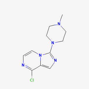 molecular formula C11H14ClN5 B8516512 Imidazo[1,5-a]pyrazine,8-chloro-3-(4-methyl-1-piperazinyl)- 