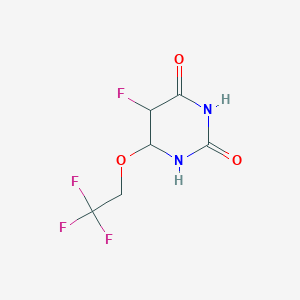 molecular formula C6H6F4N2O3 B8516515 5-Fluoro-6-(2,2,2-trifluoroethoxy)dihydropyrimidine-2,4(1H,3H)-dione CAS No. 59894-45-0