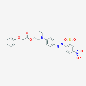 molecular formula C25H26N4O7S B085166 Acetic acid, phenoxy-, 2-[ethyl[4-[[2-(methylsulfonyl)-4-nitrophenyl]azo]phenyl]amino]ethyl ester CAS No. 10423-86-6