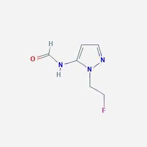 molecular formula C6H8FN3O B8516693 [1-(2-fluoroethyl)-1H-pyrazol-5-yl]formamide 