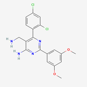 5-(Aminomethyl)-6-(2,4-dichlorophenyl)-2-(3,5-dimethoxyphenyl)pyrimidin-4-amine