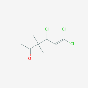 molecular formula C8H11Cl3O B8516798 4,6,6-Trichloro-3,3-dimethylhex-5-en-2-one CAS No. 89084-55-9