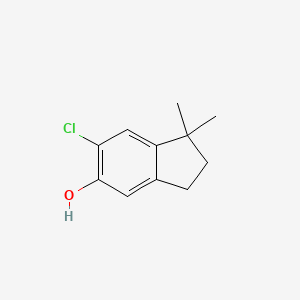 molecular formula C11H13ClO B8516822 6-Chloro-1,1-dimethyl-indan-5-ol 