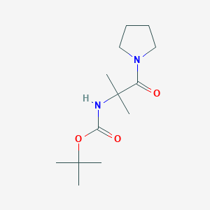 molecular formula C13H24N2O3 B8516851 Tert-butyl 2-methyl-1-oxo-1-(pyrrolidin-1-yl)-propan-2-ylcarbamate 