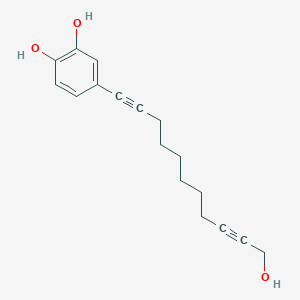 molecular formula C17H20O3 B008517 4-(11-Hydroxyundeca-1,9-diynyl)benzene-1,2-diol CAS No. 106853-39-8