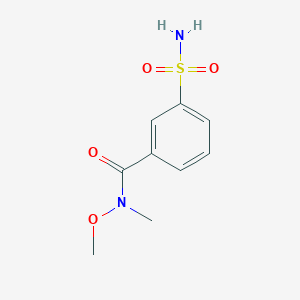 molecular formula C9H12N2O4S B8517482 n-Methoxy-n-methyl-3-aminosulfonylbenzamide 