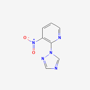 molecular formula C7H5N5O2 B8517499 3-Nitro-2-(1H-1,2,4-triazol-1yl)pyridine 