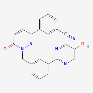 3-(1-(3-(5-Hydroxypyrimidin-2-yl)benzyl)-6-oxo-1,6-dihydropyridazin-3-yl)benzonitrile