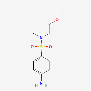 molecular formula C10H16N2O3S B8517643 4-[N-(2-Methoxyethyl)-N-(methyl)sulphamoyl]aniline 