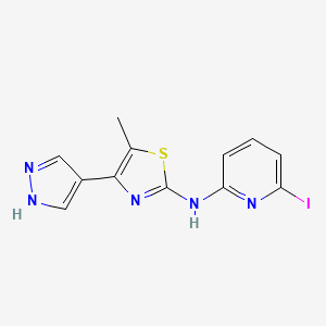 molecular formula C12H10IN5S B8517713 N-(6-iodopyridin-2-yl)-5-methyl-4-(1H-pyrazol-4-yl)-1,3-thiazol-2-amine 