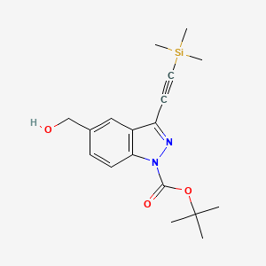 tert-butyl 5-(hydroxymethyl)-3-[(trimethylsilyl)ethynyl]-1H-indazole-1-carboxylate
