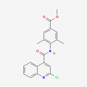 molecular formula C20H17ClN2O3 B8517754 methyl 4-[(2-chloroquinoline-4-carbonyl)amino]-3,5-dimethylbenzoate 