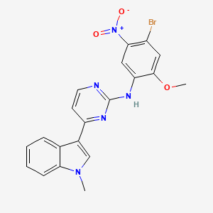 molecular formula C20H16BrN5O3 B8517980 N-(4-bromo-2-methoxy-5-nitrophenyl)-4-(1-methylindol-3-yl)pyrimidin-2-amine 