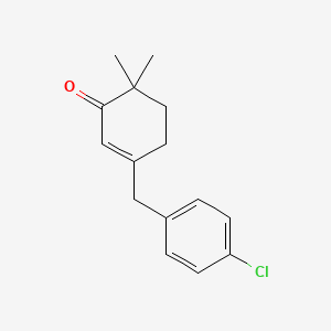 3-[(4-Chlorophenyl)methyl]-6,6-dimethylcyclohex-2-en-1-one