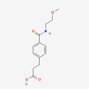 molecular formula C13H17NO4 B8518044 3-(4-((2-Methoxyethyl)carbamoyl)phenyl)propanoic acid 