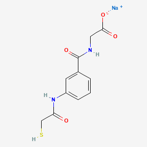 molecular formula C11H11N2NaO4S B8518079 N-(3-((Mercaptoacetyl)amino)benzoyl)glycine sodium salt hydrate CAS No. 67881-46-3