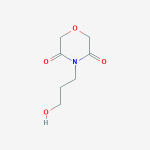 molecular formula C7H11NO4 B8518091 4-(3-Hydroxypropyl)-3,5-dioxomorpholine 
