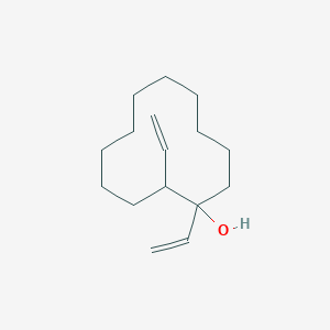 molecular formula C16H28O B8518559 Cyclododecanol, 1,2-diethenyl- CAS No. 35951-27-0