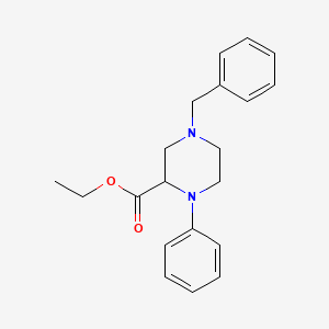 molecular formula C20H24N2O2 B8518732 Ethyl 4-benzyl-1-phenylpiperazine-2-carboxylate CAS No. 162082-37-3
