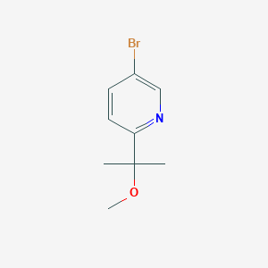 molecular formula C9H12BrNO B8518744 5-Bromo-2-(1-methoxy-1-methylethyl)pyridine 