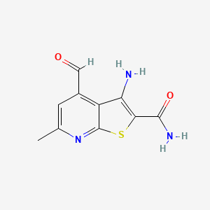 molecular formula C10H9N3O2S B8518817 3-amino-4-formyl-6-methylthieno[2,3-b]pyridine-2-carboxamide 