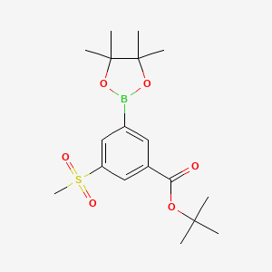 molecular formula C18H27BO6S B8518852 tert-butyl 3-methylsulfonyl-5-(4,4,5,5-tetramethyl-1,3,2-dioxaborolan-2-yl)benzoate 