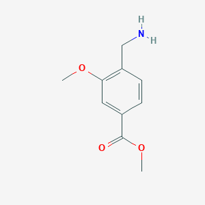 molecular formula C10H13NO3 B8519151 4-Aminomethyl-3-methoxy-benzoic acid methyl ester 