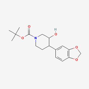 molecular formula C17H23NO5 B8519182 tert-Butyl4-(2H-1,3-benzodioxol-5-yl)-3-hydroxypiperidine-1-carboxylate 